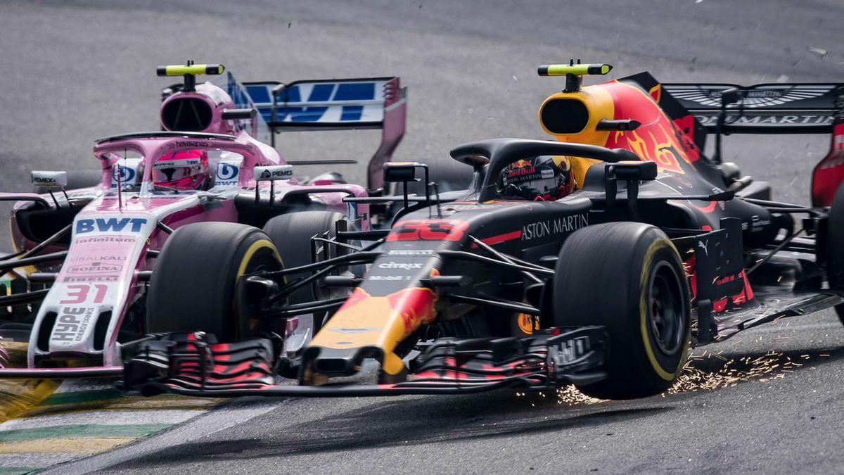 Materiały prasowe / Red Bull / Na zdjęciu: kolizja Ocona z Verstappenem w GP Brazylii