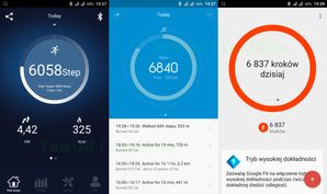 Krokomierz W2 / Mi Band 1S / Google Fit