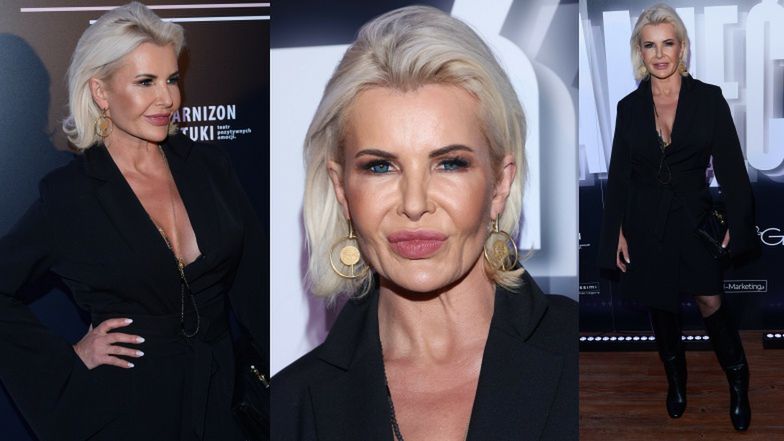 Joanna Racewicz na premierze spektaklu "Niepamięć"