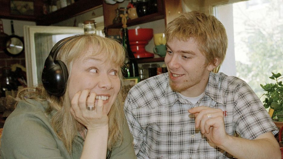 Daria Trafankowska z synem Witem Dzikim, 1999 r.