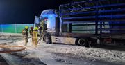 Pożar ciężarówki na trasie S17 w Trojanowie