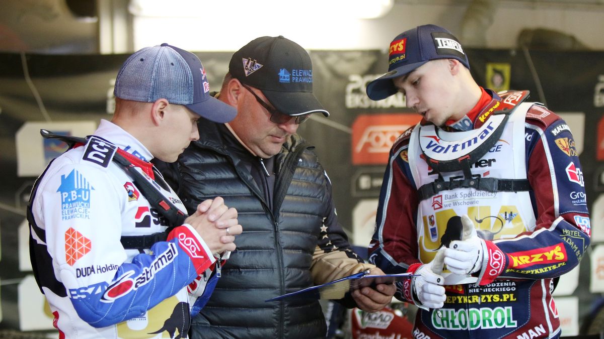 WP SportoweFakty / Jakub Brzózka / Na zdjęciu: Emil Sajfutdinow, Piotr Baron, Dominik Kubera.