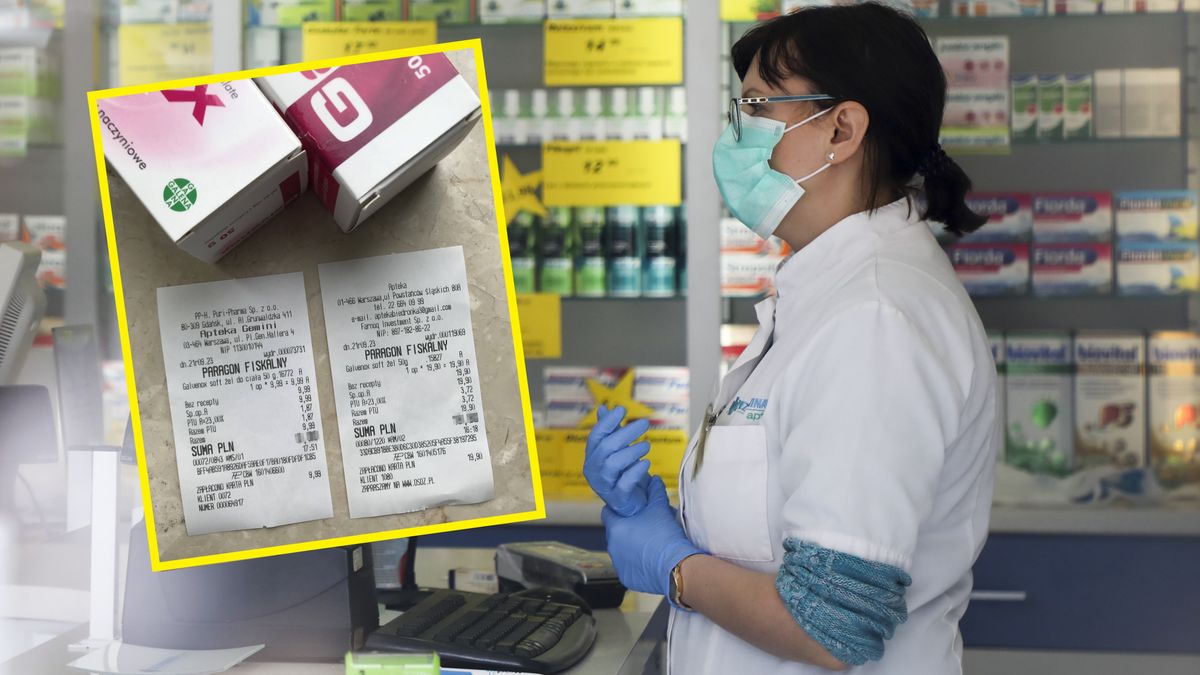 Pani Alicja pokazała paragony z dwóch aptek. 