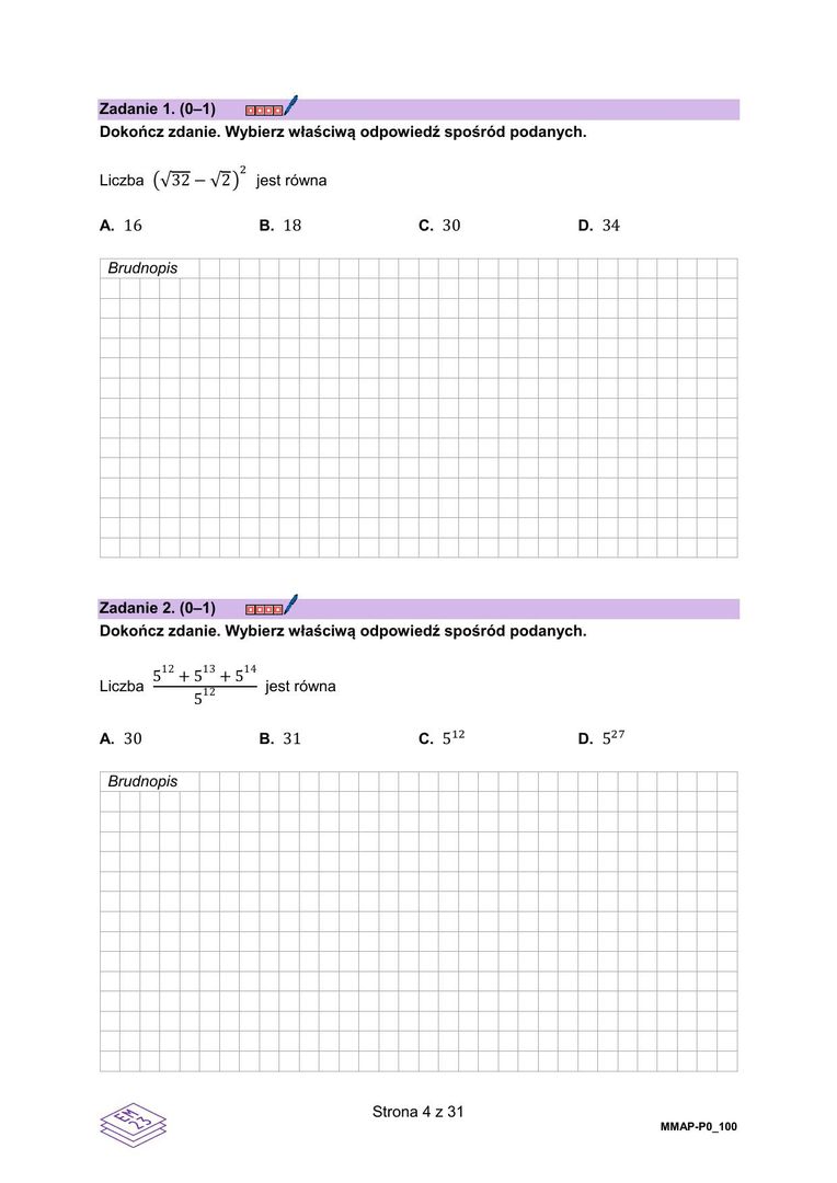 Arkusz z matematyki: Matura 2025