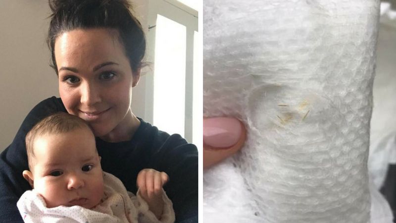 Kobieta odnalazła w pampersie drzazgi