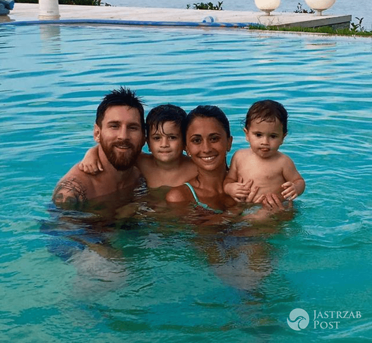 Leo Messi z dziećmi i partnerką