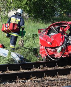 Wypadek na przejeździe kolejowym