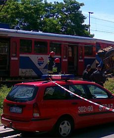 Pociąg uderzył w koparkę
