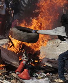 Barykady na ulicach Santiago