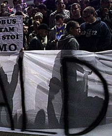 Kibice na trasie Tuska