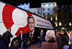 Bronisław Komorowski spóźnił się na wiec w Krakowie, bo utknął w korku na zakopiance