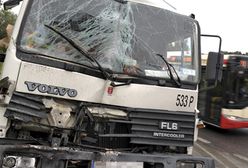 Zderzenie autobusu z ciężarówką