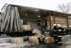 Pożar naczepy tira