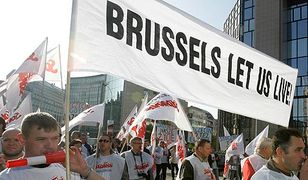 Stoczniowcy w Brukseli