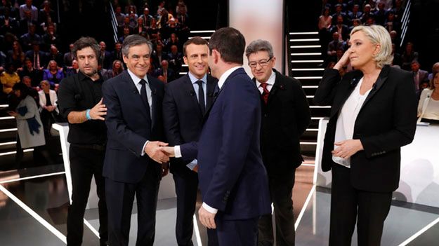 Kandydaci na prezydenta Francji podczas telewizyjnej debaty