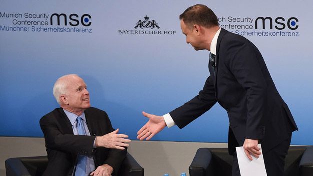 Prezydent Andrzej Duda oraz senator USA John McCain