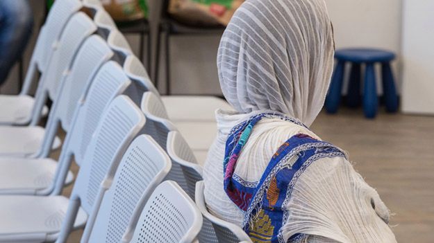 Uchodźczyni w ośrodku dla migrantów w Giessen