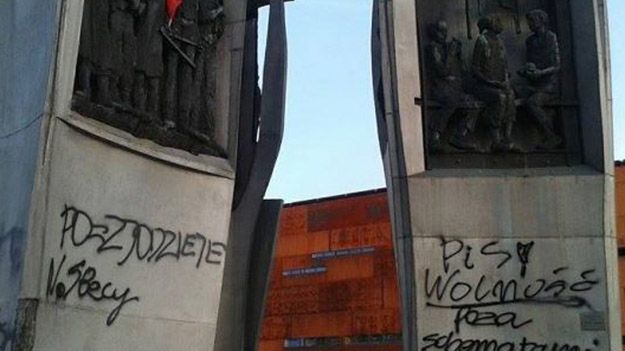 Zamalowany Pomnik Poległych Stoczniowców