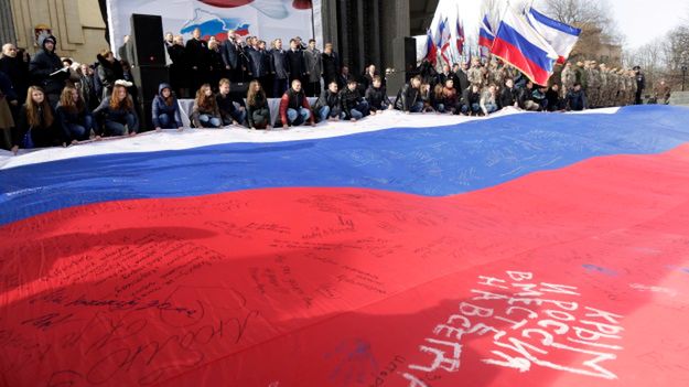 Świętowanie rocznicy krymskiego referendum w Symferopolu