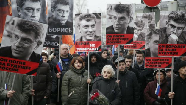 Marsz upamiętniający Borysa Niemcowa na ulicach Moskwy