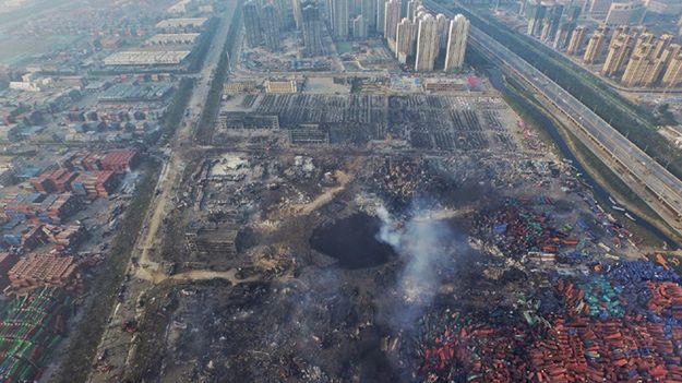 Tiencin 15 sierpnia, po wybuchach i pożarach