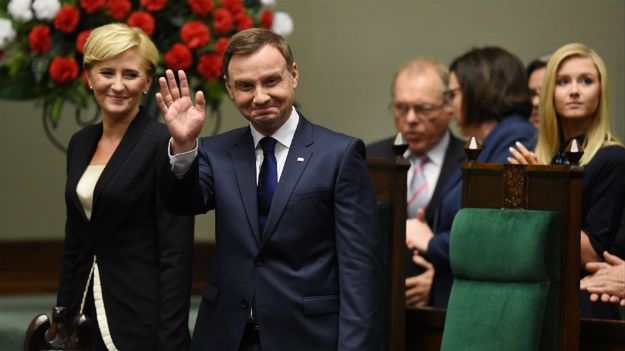 Prezydent Andrzej Duda z żoną Agatą