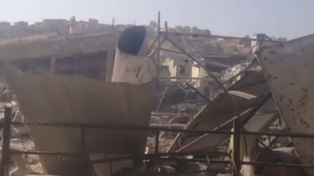 Kadr z nagrania rzekomo ukazującego zniszczenia po katastrofie
