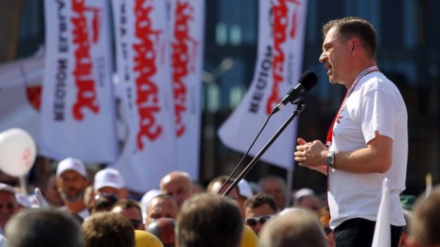 Przewodniczący NSZZ "Solidarność" Piotr Duda
