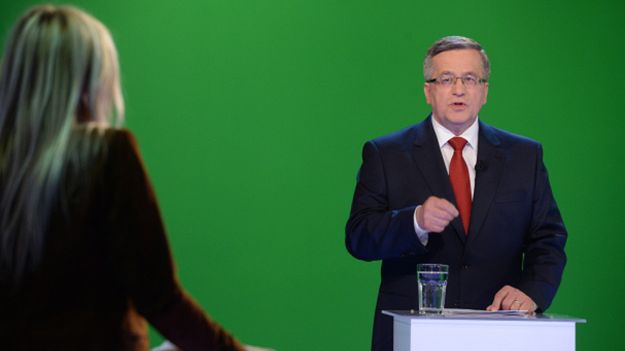 Bronisław Komorowski podczas czwartkowej debaty w TVN