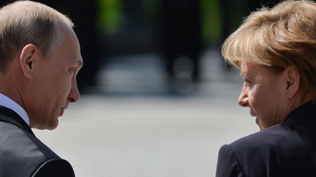 Władimir Putin i Angela Merkel w Moskwie
