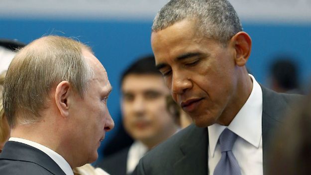 Barack Obama i Władimir Putin podczas szczytu G20 w Turcji