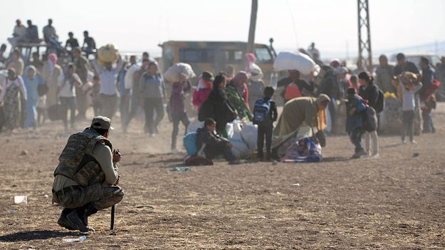 Syryjscy uchodźcy, którzy dotarli do Turcji; zdjęcie archiwalne