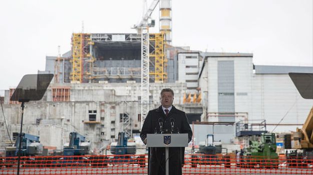 Petro Poroszenko podczas przemówienia z okazji 30. rocznicy katastrofy w Czarnobylu