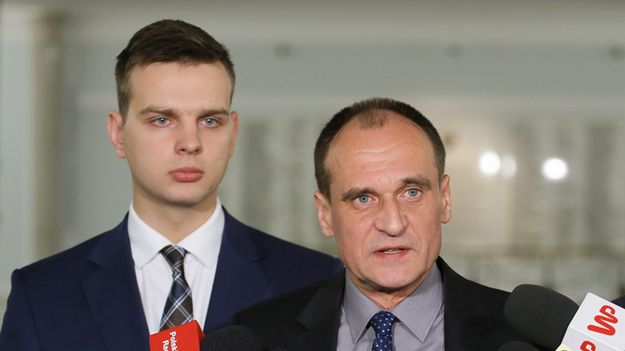 Poseł Jakub Kulesza oraz Lider i szef klubu parlamentarnego ruchu Kukiz`15 Paweł Kukiz.