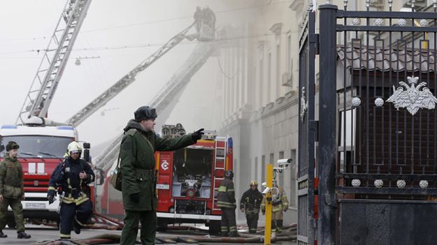Pożar w resorcie obrony w Moskwie