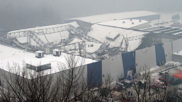 Miejsce katastrofy budowlanej na terenie Międzynarodowych Targów Katowickich