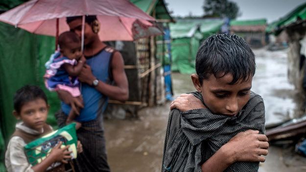 Wewnętrzni uchodźcy Rohingya w obozie Sittwe