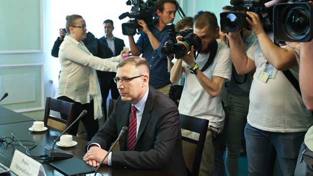 Poseł PiS Maciej Małecki na spotkaniu ws. TK