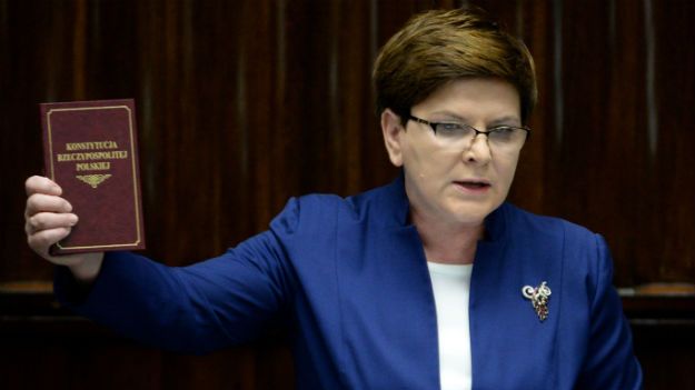 Premier Beata Szydło podczas piątkowego wystąpienia w Sejmie
