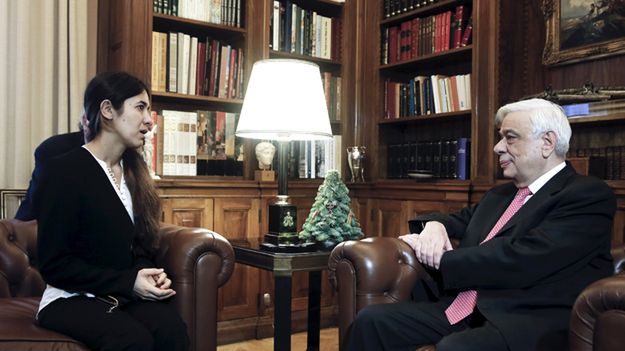 Nadia Murad Basee Taha i prezydent Grecji Prokopis Pawlopulos