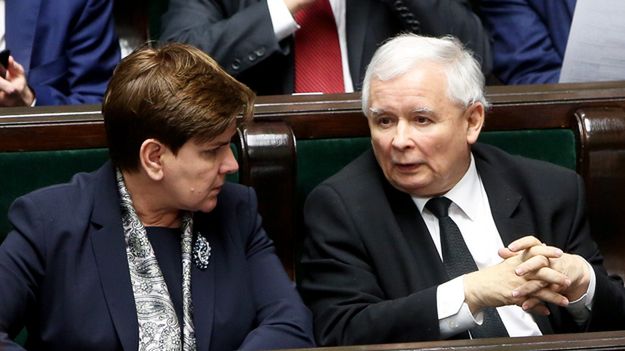 Premier Beata Szydło i prezes PiS Jarosław Kaczyński
