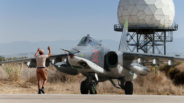Rosyjski samolot szturmowy Su-25 w Syrii