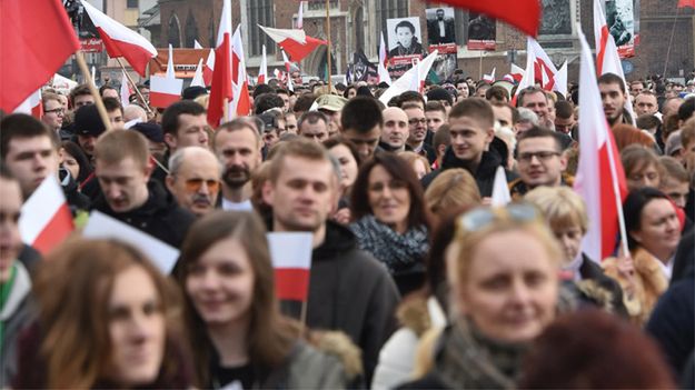 Marsz z okazji Narodowego Dnia Pamięci Żołnierzy Wyklętych zorganizowany w Krakowie 1 marca 2015 r.