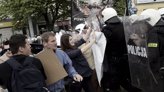 Maria Kołakowska podczas starć z policją