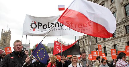 Marsz imigrantów w Londynie