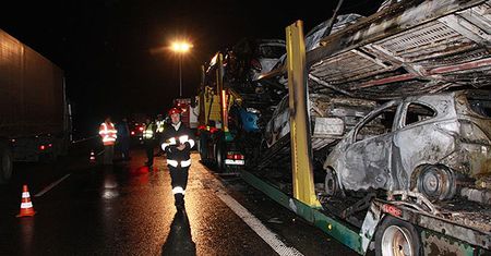 Pożar lawety na A4
