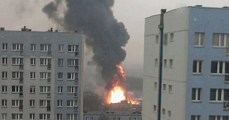 Kłęby dymu nad Poznaniem