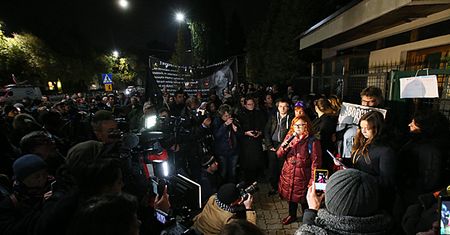 Protest przed domem prezesa PiS Jarosława Kaczyńskiego
