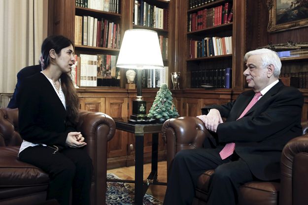 Nadia Murad Basee Taha i prezydent Grecji Prokopis Pawlopulos