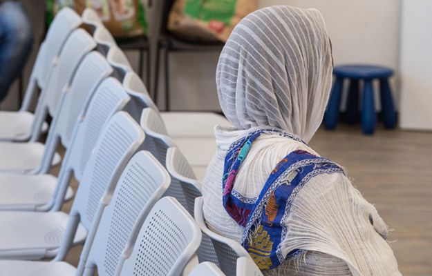 Uchodźczyni w ośrodku dla migrantów w Giessen